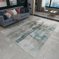 Industrial abstract rug gray and blue flannel rug washable pet-friendly non-slip rug for the living room