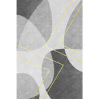 Unique abstract rug blue and gray contemporary rug polyester pet-friendly washable rug for the living room