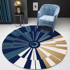 Unique multicolored contemporary carpet made of polyester with geometric circle pattern non-slip, pet-friendly carpet for the living room