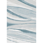 Nordic Brush Stroke Pattern Carpet Blue Polyester Carpet Washable Pet-Friendly Non-Slip Carpet for the Living Room