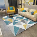 Unusual geometric pattern rug Blue and Gray Modern rug Polyester Washable Pet-friendly non-slip rug for the living room