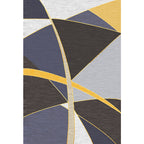 Stylish Colorblock Rug Black and Purple Modern Rug Polyester Washable Pet-Friendly Non-Slip Rug for Living Room