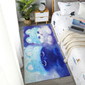 Children Dog Pattern Rug Green and Blue Polyester Rug Washable Pet Friendly Non-Slip Area Rug for the Children's Room