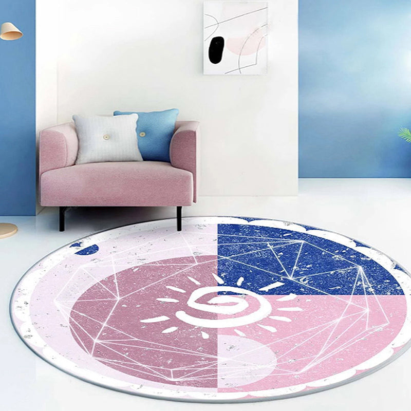 Elegant Modernism Rug Purple Multicolor Abstract Lipstick Pattern Rug Washable Pet-Friendly Rug for the Bedroom