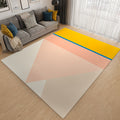 Multicolor Simplicity Rug Flannel Color Block Rug Pet Friendly Washable Anti-Slip Back Rug for Living Room