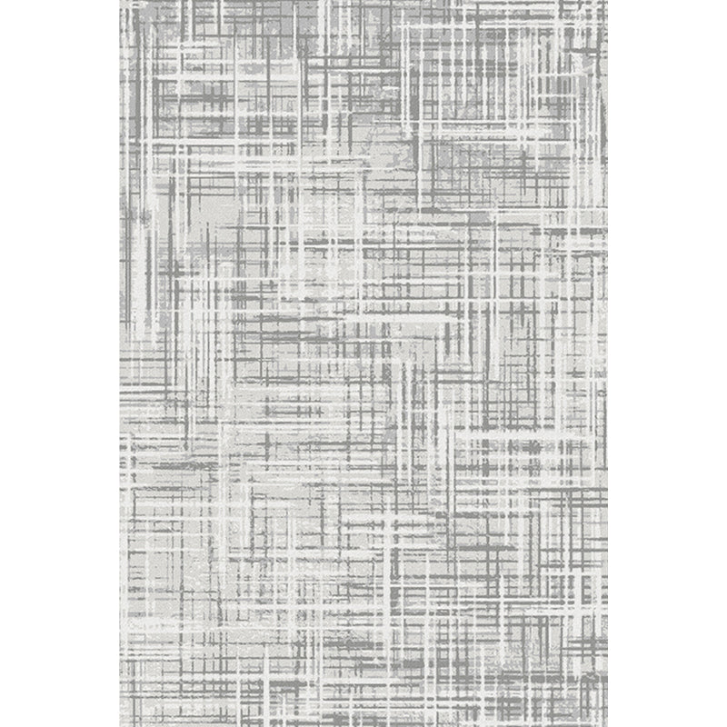 Gray Modernist Carpet Polyester Striped Pattern Carpet Pet-friendly Washable Non-slip Back Carpet for Living Room