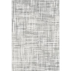 Gray Modernist Carpet Polyester Striped Pattern Carpet Pet-friendly Washable Non-slip Back Carpet for Living Room