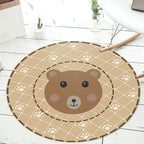 Black and Green Children's Carpet Polyester Cartoon Animal and Flower Pattern Rug Pet Friendly Washable Non-Slip Backing Rug for Decoration