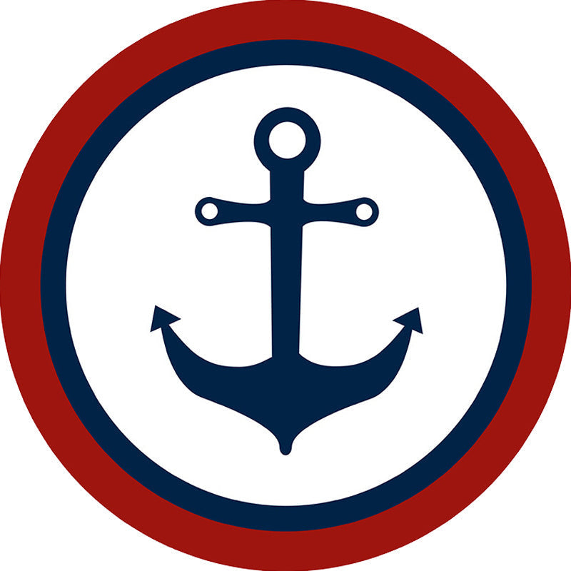 Unique navigation pattern rug with ship and anchor Blue and White children's rug Polyester Washable Pet-friendly Non-slip rug for children's room