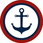Unique navigation pattern rug with ship and anchor Blue and White children's rug Polyester Washable Pet-friendly Non-slip rug for children's room