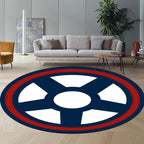 Unique navigation pattern rug with ship and anchor Blue and White children's rug Polyester Washable Pet-friendly Non-slip rug for children's room