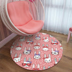 pink and blue children's rug polyester cartoon animals pattern rug pet friendly washable non-slip back rug for decoration