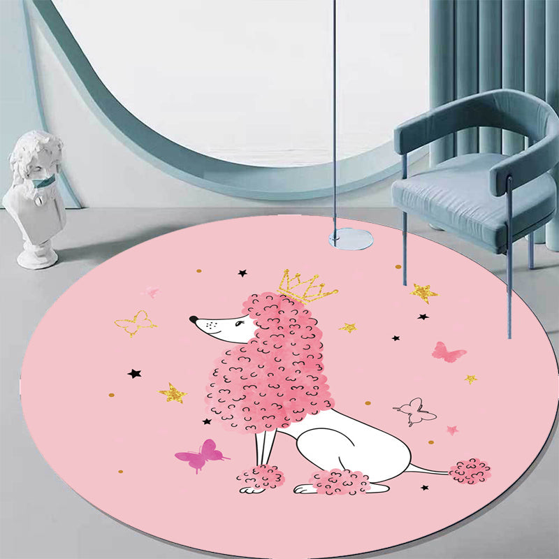 Green and Blue Children's Carpet Polyester Animal and Fish Pattern Carpet Pet Friendly Washable Non-Slip Backing Carpet for Decoration