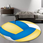 Kids Sports Pattern Rug Multicolored Polyester Rug Washable Pet-Friendly Non-Slip Rug for the Children's Room