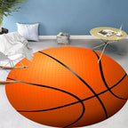 Stylish Sport Pattern Carpet Orange Multicolor Children's Carpet Polyester Pet Friendly Washable Area Rug for Children's Room