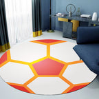 Stylish Sport Pattern Carpet Orange Multicolor Children's Carpet Polyester Pet Friendly Washable Area Rug for Children's Room