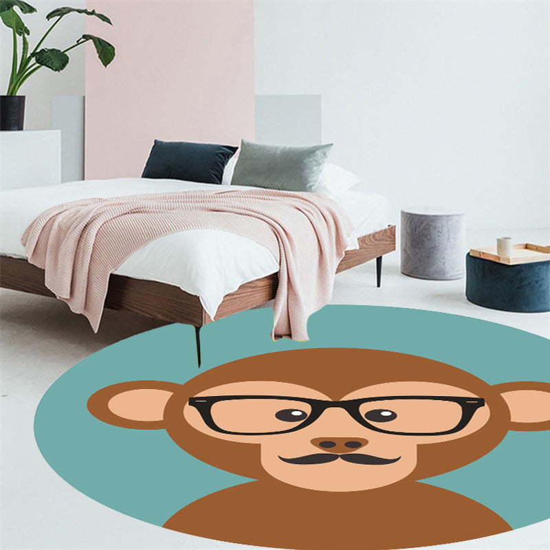Unusual cartoon animal pattern rug ginger and orange and children's rug polyester washable pet friendly non-slip rug for the children's room