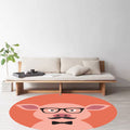 Unusual cartoon animal pattern rug ginger and orange and children's rug polyester washable pet friendly non-slip rug for the children's room