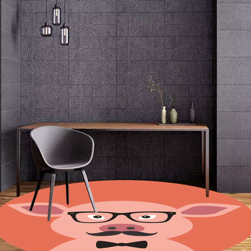 Unusual cartoon animal pattern rug ginger and orange and children's rug polyester washable pet friendly non-slip rug for the children's room