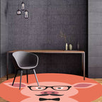 Unusual cartoon animal pattern rug ginger and orange and children's rug polyester washable pet friendly non-slip rug for the children's room