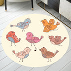 pink and blue children's rug polyester cartoon animals pattern rug pet friendly washable non-slip back rug for decoration
