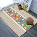 Beautiful cartoon animal pattern rug with fish Multicolored children's rug Polyester Washable Pet-friendly non-slip rug for the children's room
