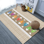 Beautiful cartoon animal pattern rug with fish Multicolored children's rug Polyester Washable Pet-friendly non-slip rug for the children's room