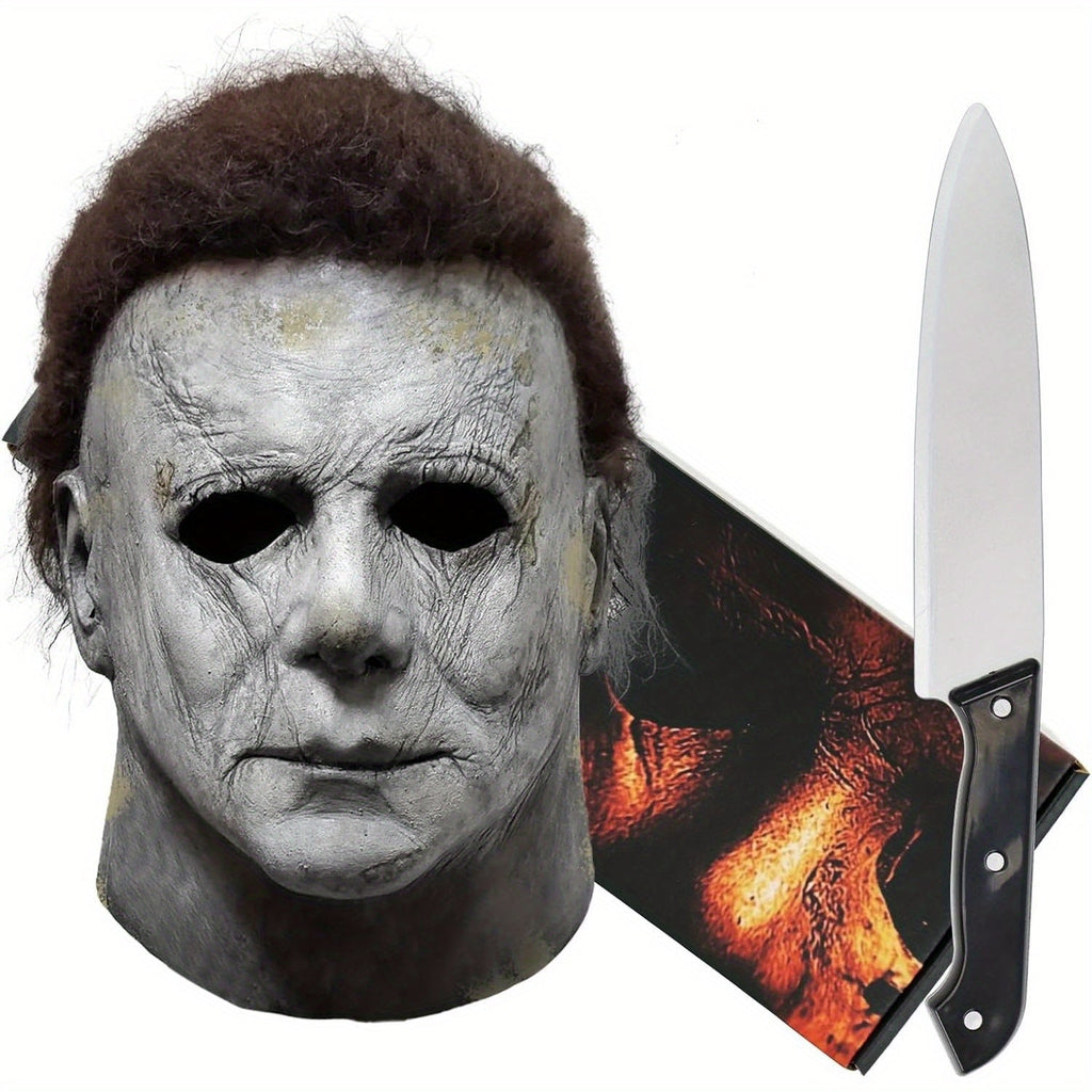 Men’s Realistic Scary Halloween Mask Set | Horror Prop Knife