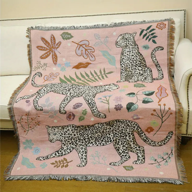 Boho Luxe Tiger Cotton Blanket - Elegance and Comfort For Your Interior