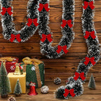 LumaTinsel LED Christmas Garland – Set of 2 Wireless Metallic String Lights with Warm Lighting