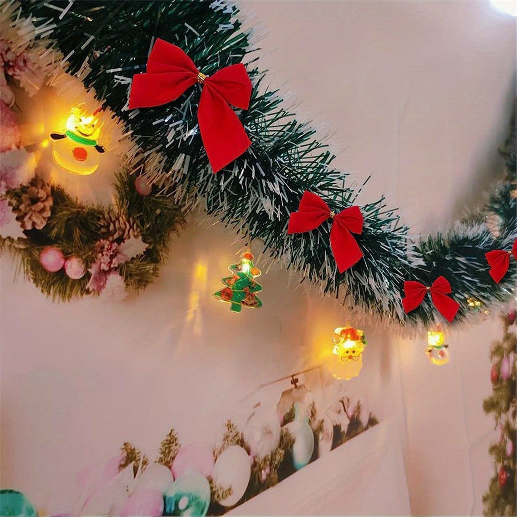 LumaTinsel LED Christmas Garland – Set of 2 Wireless Metallic String Lights with Warm Lighting