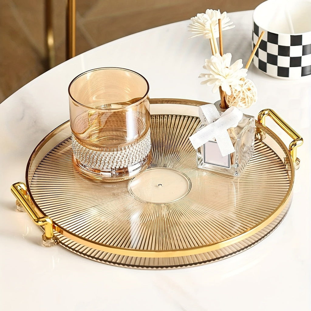 Gilded Elegance – Luxury Serving Tray with Golden Handles
