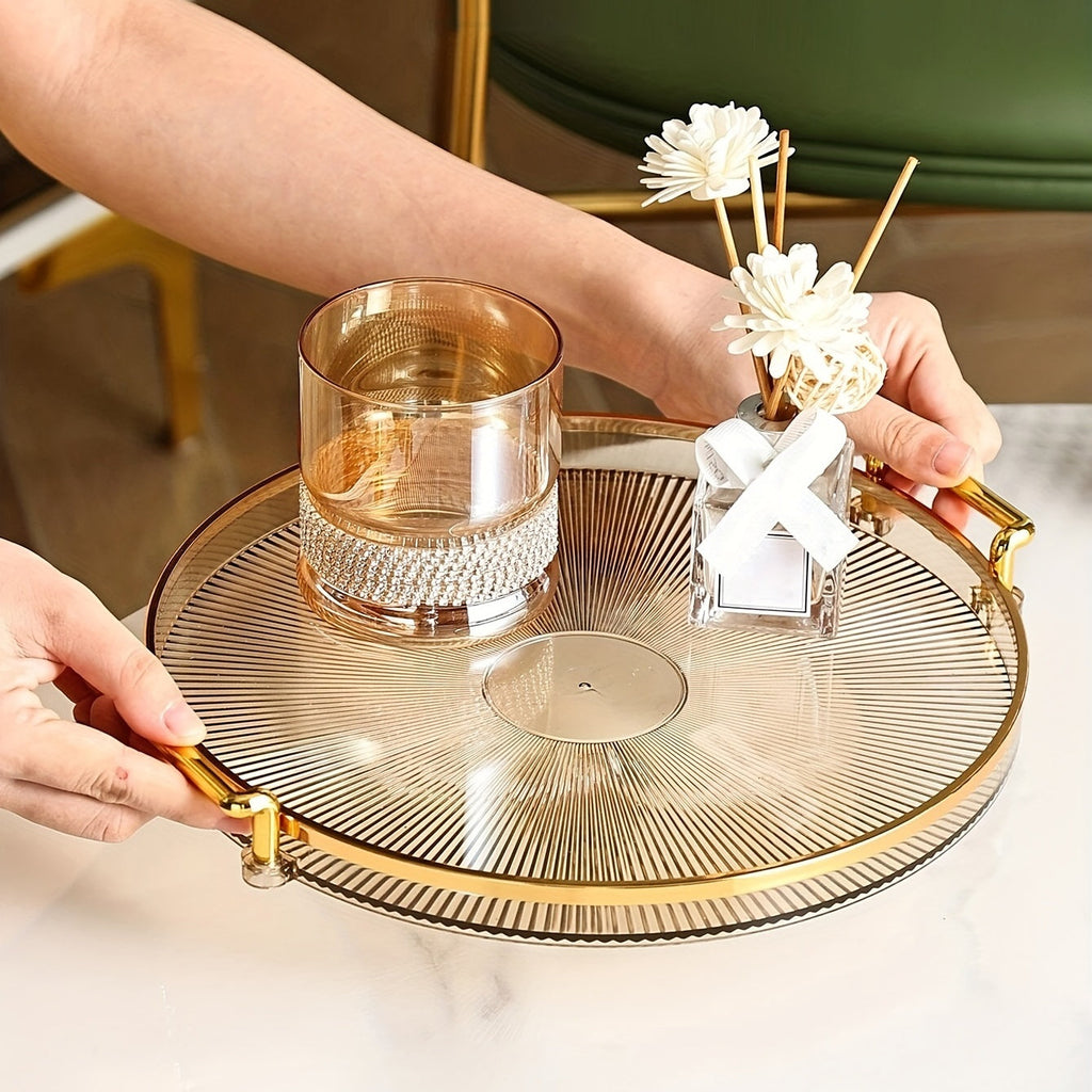 Gilded Elegance – Luxury Serving Tray with Golden Handles