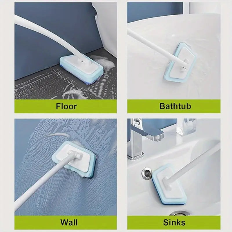 7-piece set: Removable cleaning brush with 7 sponges for bathtub, tiles, floor & windows