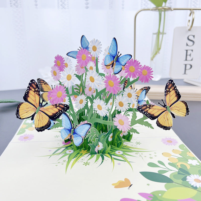 Creative 3D paper cut-out card with popup greeting card