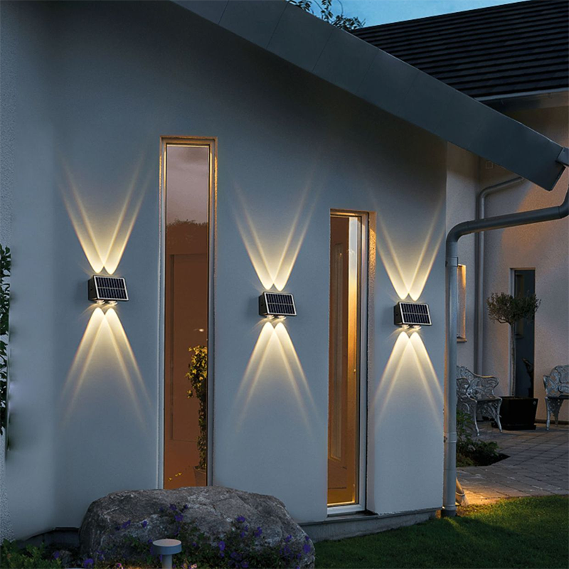 Modern Simplicity Solar Waterproof Rectangular ABS PMMA LED Wall Light Lamp For Outdoor Patio