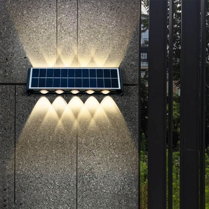 Lumiora Modern Solar-LED Wall Lamp for Outdoors | Rectangular Design | IP56 Waterproof | Different Sizes & Light Intensities