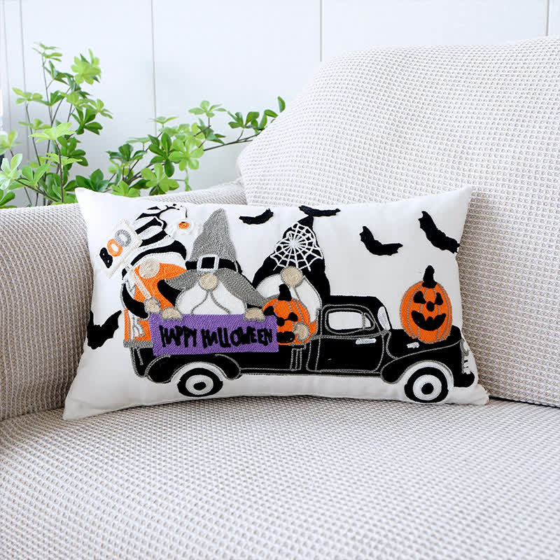 Embroidered Halloween Decorative Pillowcase Autumn Cushion Cover 30x50cm