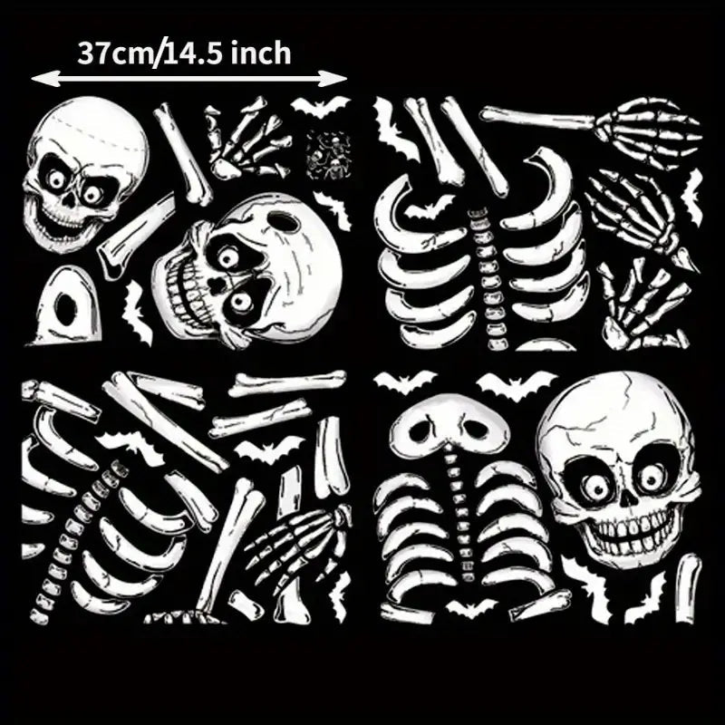 140PCS Halloween Window Clings Decor - Double-Sided Removable Stickers For Indoor Halloween Party Decorations