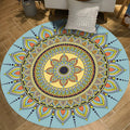 Moroccan Floral Pattern Rug Multicolor Polyester Rug Washable Pet-Friendly Non-Slip Rug for Living Room