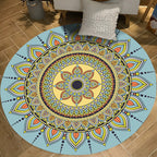 Moroccan Floral Pattern Rug Multicolor Polyester Rug Washable Pet-Friendly Non-Slip Rug for Living Room