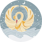 Gray and Yellow Children's Carpet Polyester Cartoon Swan Pattern Carpet Pet Friendly Washable Non-Slip Background Rug for Decoration
