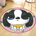 Gray and Yellow Children's Carpet Polyester Dog and Cat Pattern Carpet Pet Friendly Washable Non-Slip Backing Carpet for Decoration