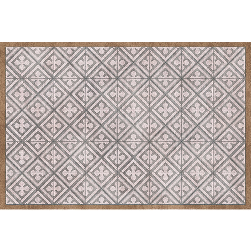 Retro Tribal geometric pattern rug Brown and Blue rug Polyester washable pet-friendly non-slip rug for living room