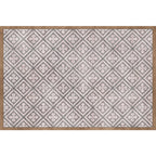 Retro Tribal geometric pattern rug Brown and Blue rug Polyester washable pet-friendly non-slip rug for living room
