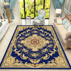 Retro medallion pattern rug multicolored rug synthetic washable pet-friendly non-slip rug for the living room