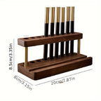 Luxury Desk Organizer made of Solid Walnut – With Brass-colored Accents