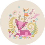 Beautiful Cartoon Animal Pattern Rug Beige and Red Kids Rug Polyester Pet-Friendly Washable Area Rug for the Children's Room