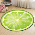 Green and Orange Children's Carpet Polyester Fruit Pattern Rug Pet Friendly Washable Non-Slip Backing Area Rug for Decoration