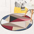 Colorful Geometric Pattern Carpet Multicolor Modernist Carpet Polyester Washable Pet-Friendly Non-Slip Carpet for the Study